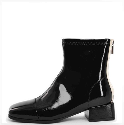 Botki z Naturalnej Skóry Lakierowanej Elegancja i Wygoda w Nowoczesnym Wydaniu LORETTA VITALE W5328A BLACK/Czarny - zdjęcie 7