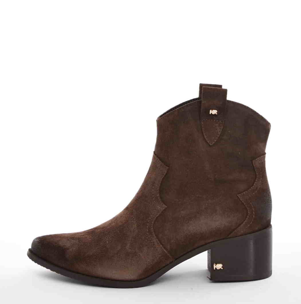 Botki Kowbojki Naturalny Zamsz KARINO 4794/015 Brąz - zdjęcie 1