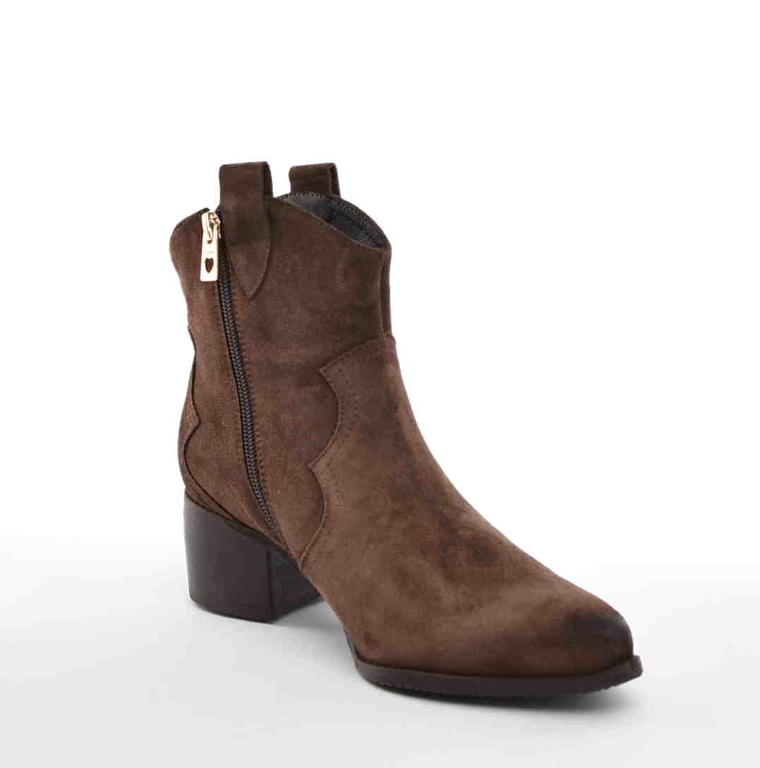 Botki Kowbojki Naturalny Zamsz KARINO 4794/015 Brąz - zdjęcie 3