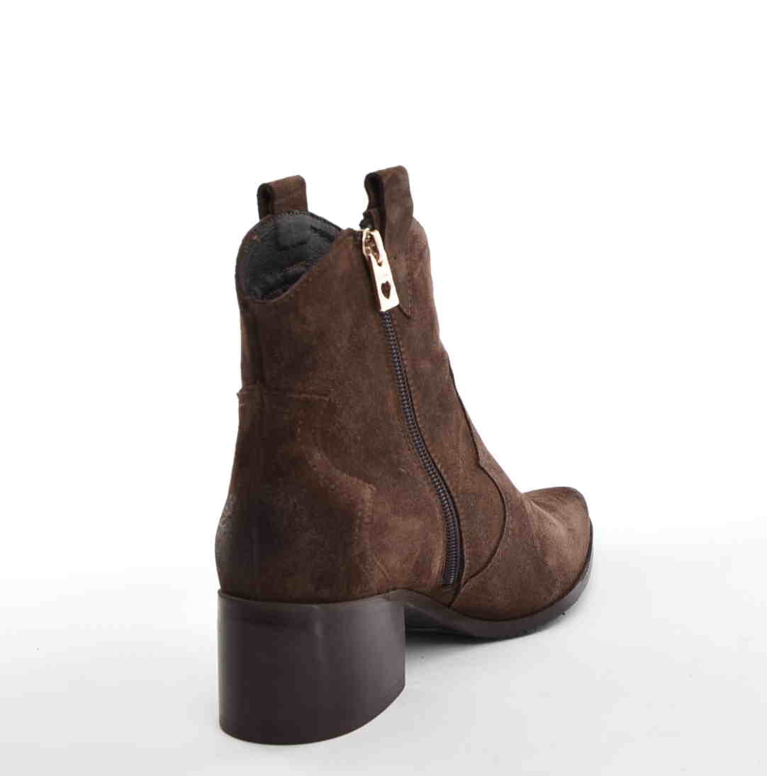 Botki Kowbojki Naturalny Zamsz KARINO 4794/015 Brąz - zdjęcie 4