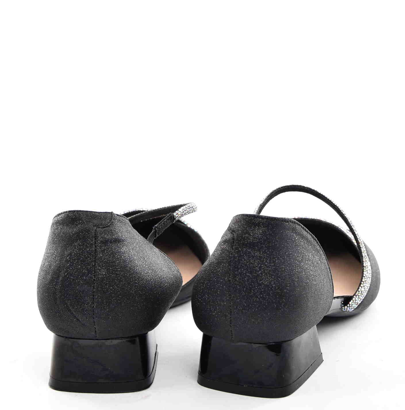 Krystaliczna Elegancja Satynowe Czółenka w Najmodniejszym Wydaniu MOLO 502-8K Czarny - zdjęcie 5
