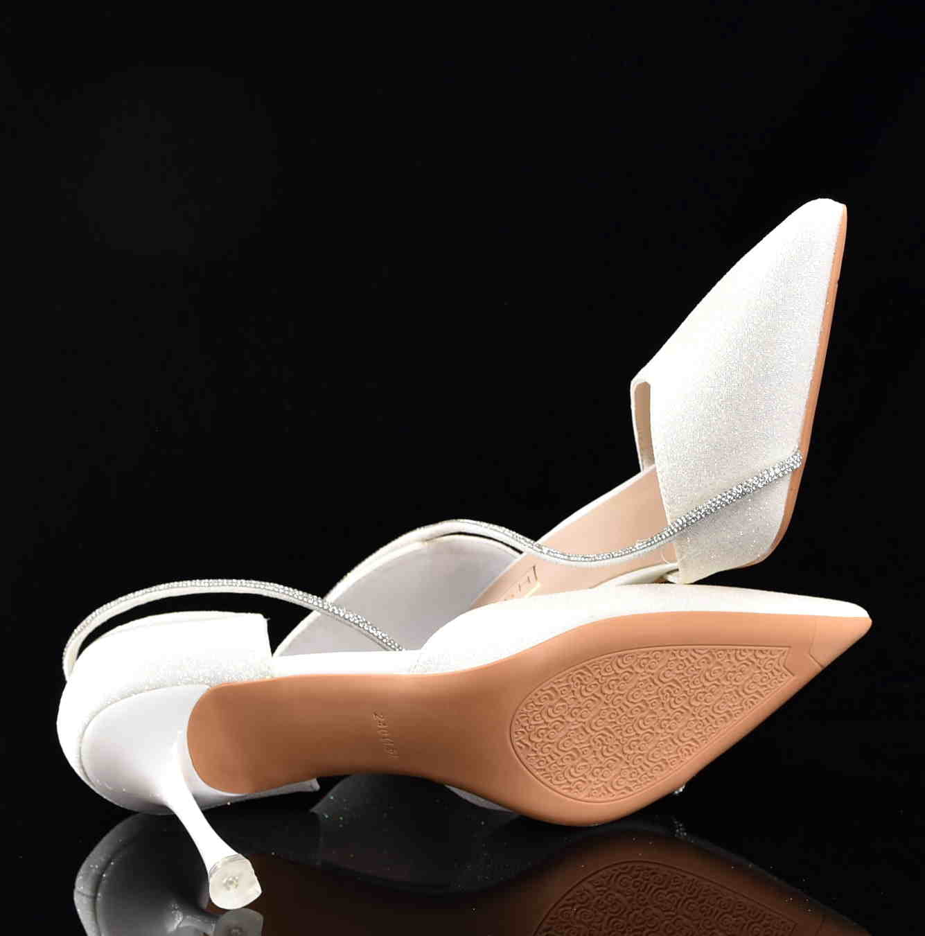 Diamentowy Blask Brokatowe Szpilki w Stylu Glamour Ślubne MOLO 252-83B White/Ecru Brokat - zdjęcie 6