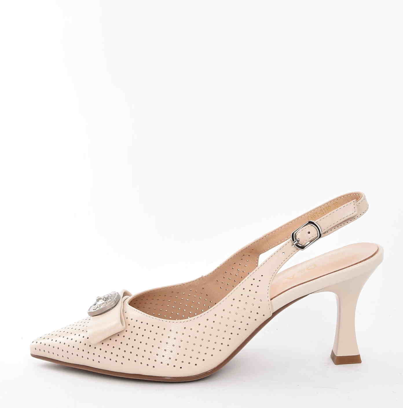 Damskie Skórzane Czółenka Subtelny Luksus Który Przyciąga Spojrzenia D&A Barski Premium Collection CR61-3119 Beige/Beż