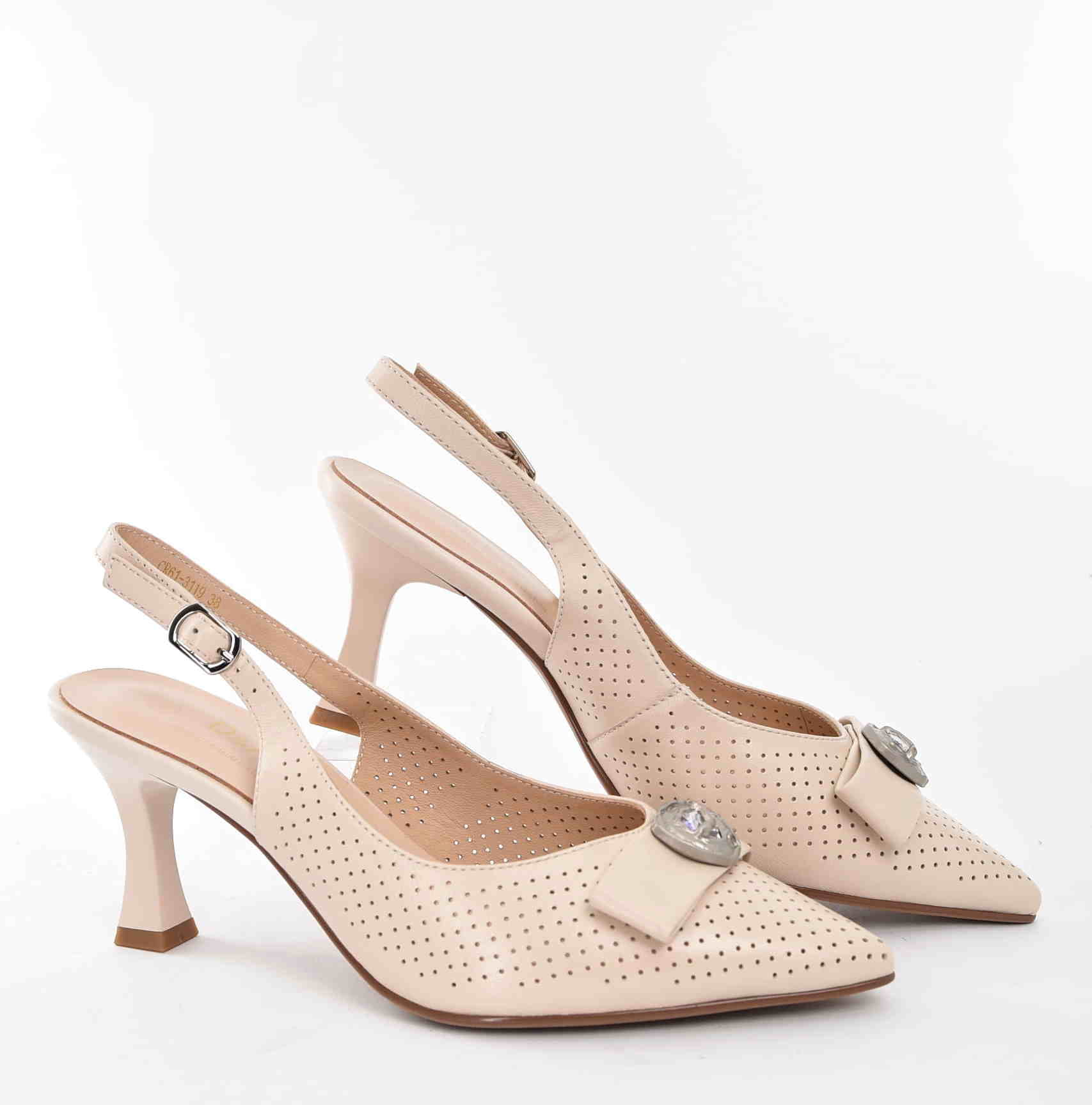 Damskie Skórzane Czółenka Subtelny Luksus Który Przyciąga Spojrzenia D&A Barski Premium Collection CR61-3119 Beige/Beż - zdjęcie 5