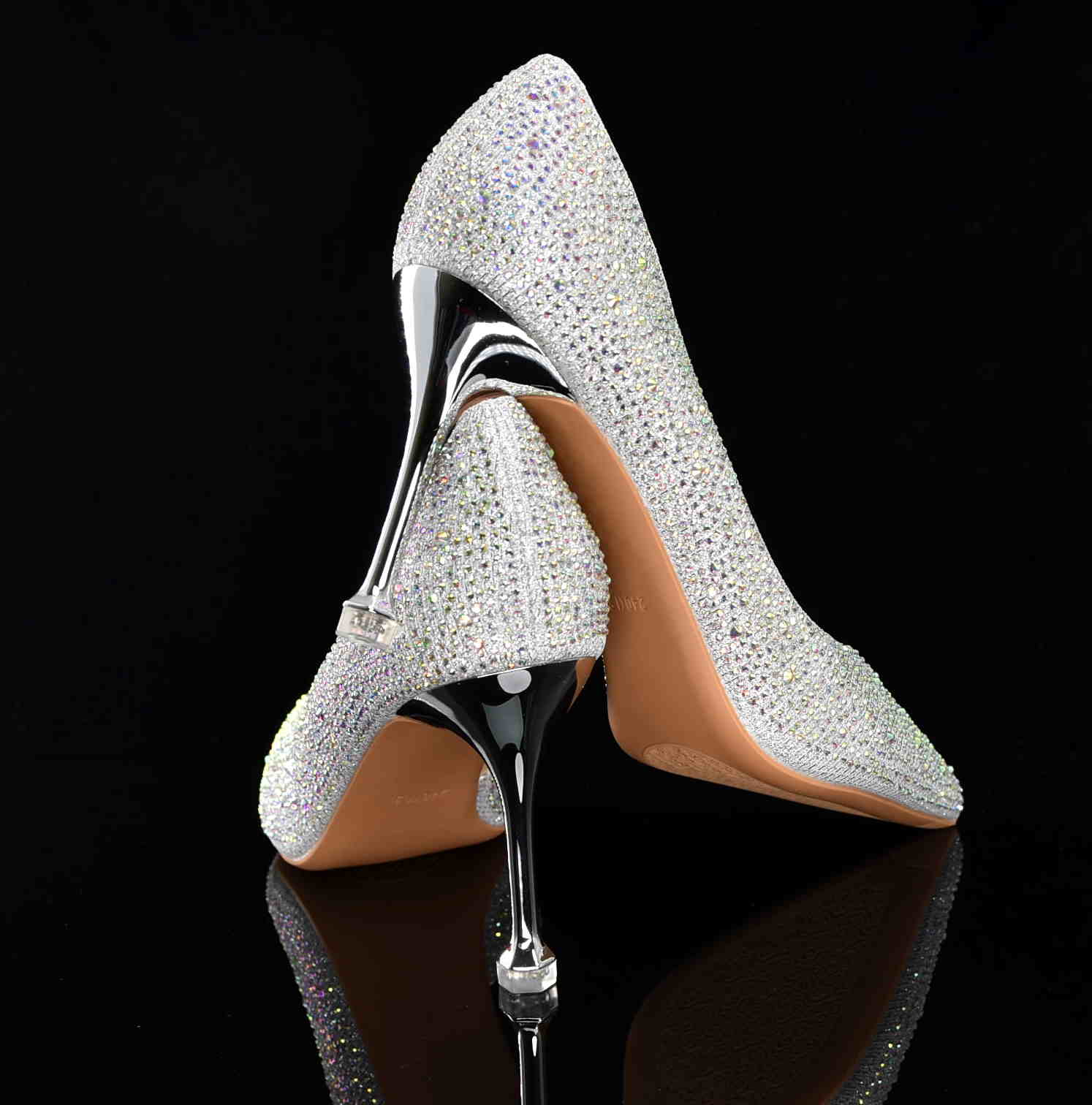 Czółenka Glamour z Kryształkami Efekt WOW i Niezrównana Elegancja MOLO 258-20Y Silver /Srebrny - zdjęcie 3