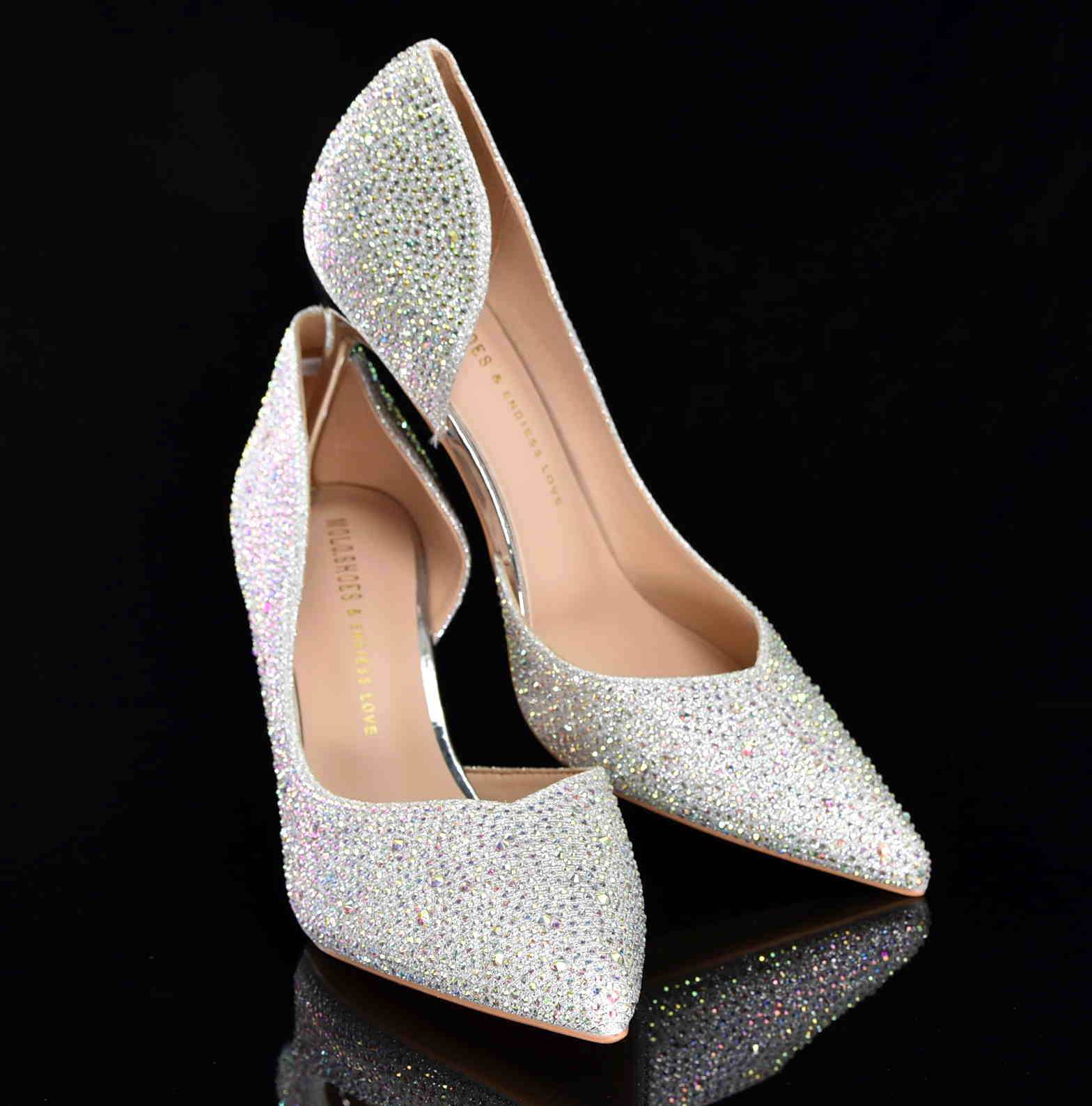 Czółenka Glamour z Kryształkami Efekt WOW i Niezrównana Elegancja MOLO 258-20Y Silver /Srebrny - zdjęcie 4