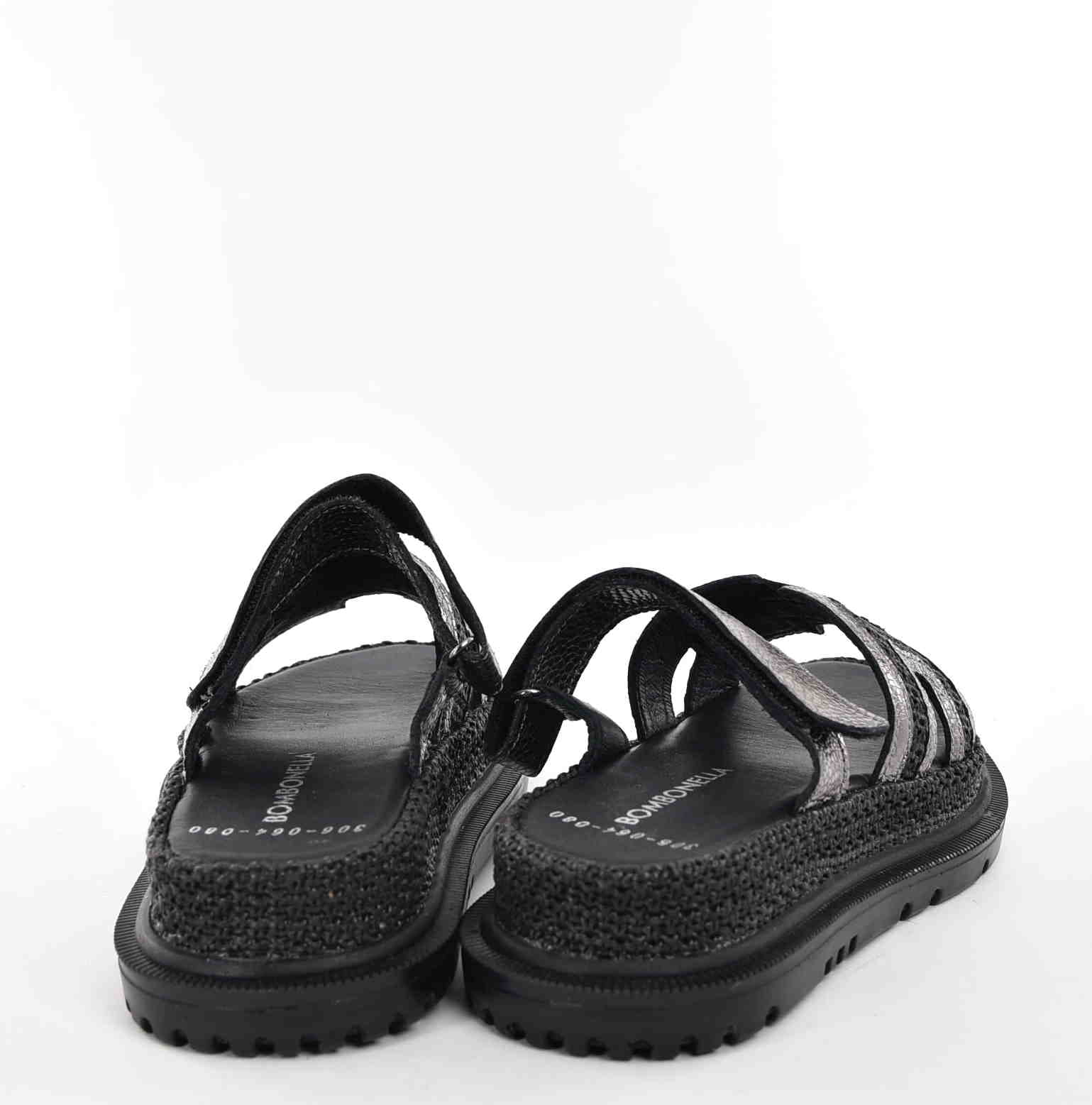 Modne Klapki na Koturnie Komfort i Styl w Nowoczesnym Wydaniu Bombonella 767.306.064-080 Silver/Grafit - zdjęcie 3