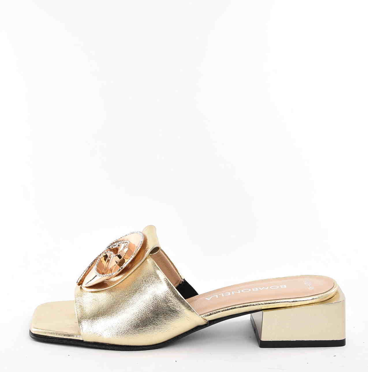 Eleganckie Klapki Damskie Gold Chic Luksusowy Styl i Wyjątkowa Wygoda z Naturalnej Skóry Bombonella 661.13029 GOLD/Złoty - zdjęcie 1