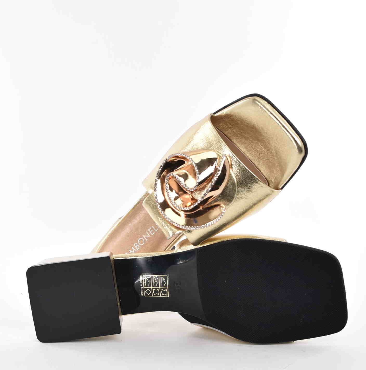 Eleganckie Klapki Damskie Gold Chic Luksusowy Styl i Wyjątkowa Wygoda z Naturalnej Skóry Bombonella 661.13029 GOLD/Złoty - zdjęcie 5