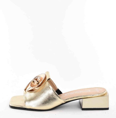 Eleganckie Klapki Damskie Gold Chic Luksusowy Styl i Wyjątkowa Wygoda z Naturalnej Skóry Bombonella 661.13029 GOLD/Złoty - zdjęcie 7