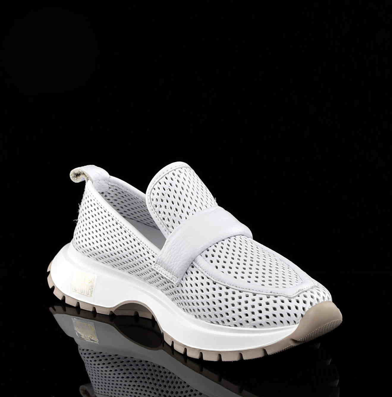 Ażurowe Sportowe Mokasyny Z Naturalnej Skóry Bombonella 735-2040/05 Biały - zdjęcie 3