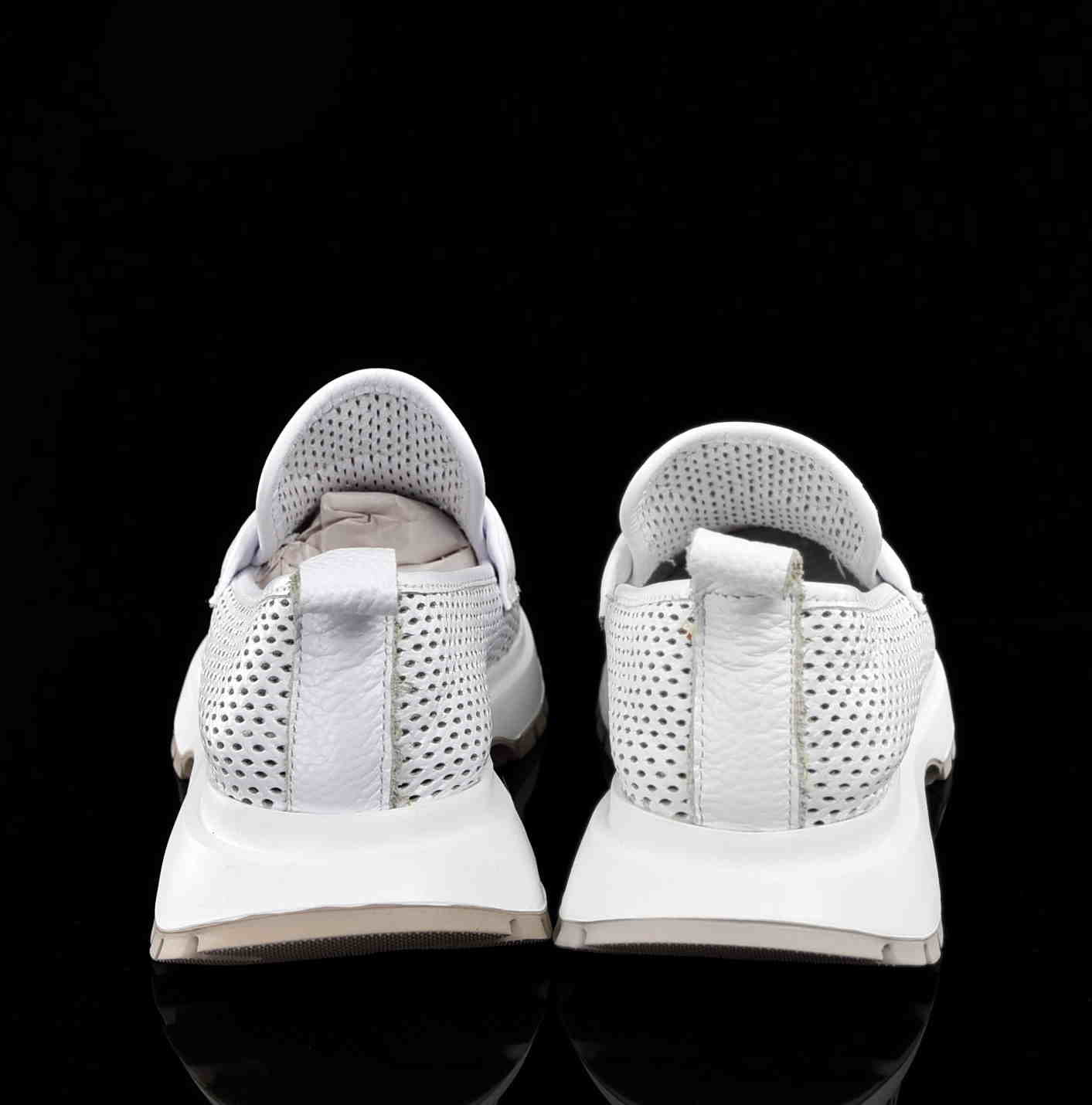 Ażurowe Sportowe Mokasyny Z Naturalnej Skóry Bombonella 735-2040/05 Biały - zdjęcie 4