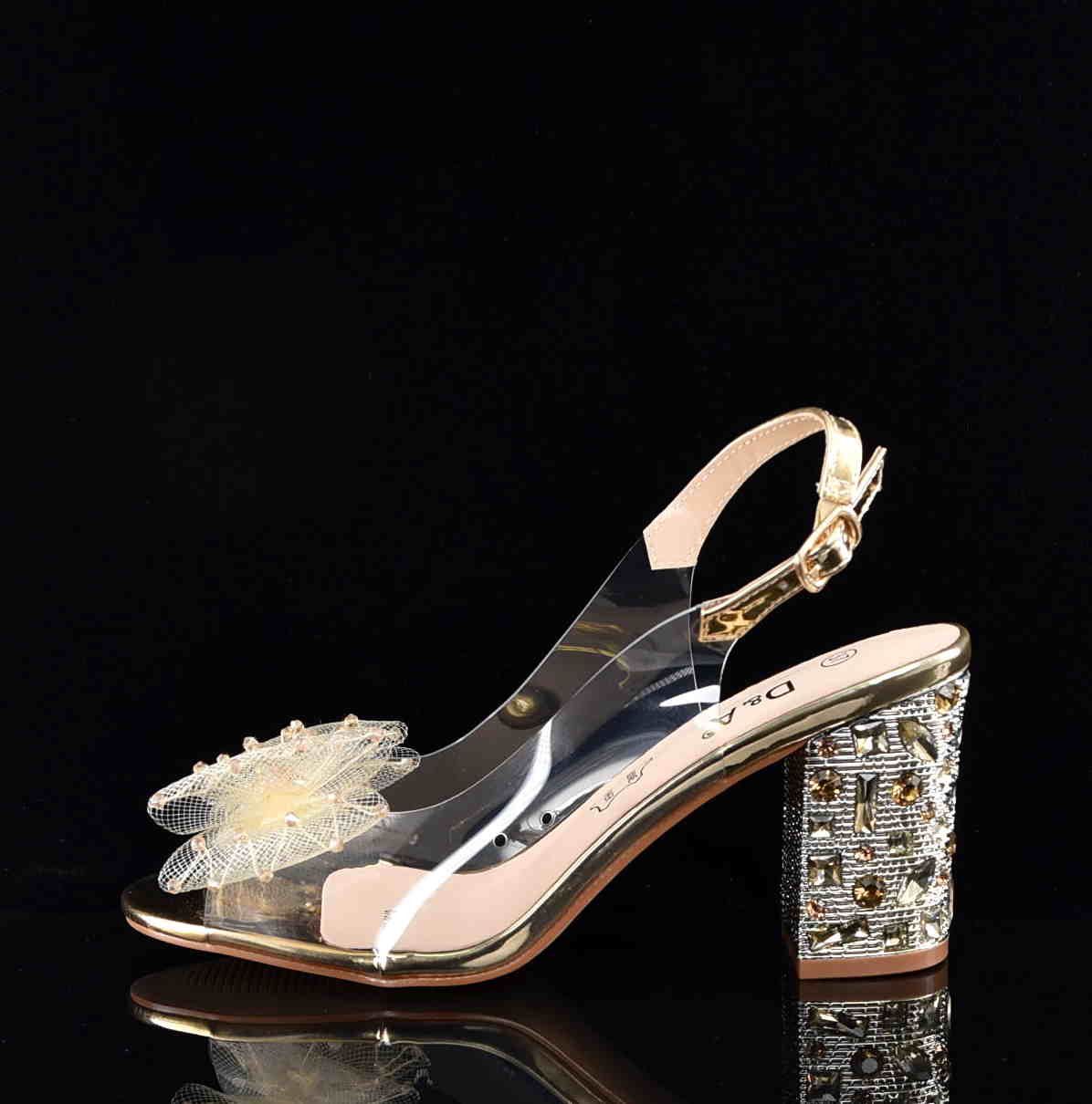 D&A Barski Premium Collection Żelki Silikonowe Biżuteryjne Buty MR61-9010 GOLD ZŁote Z Kokardą