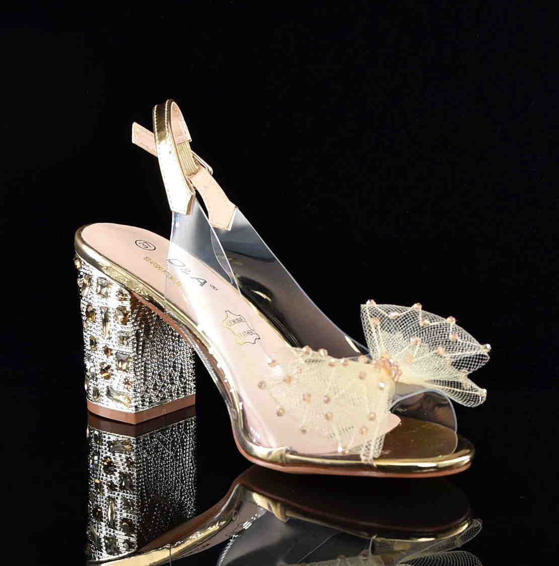 D&A Barski Premium Collection Żelki Silikonowe Biżuteryjne Buty MR61-9010 GOLD ZŁote Z Kokardą - zdjęcie 2