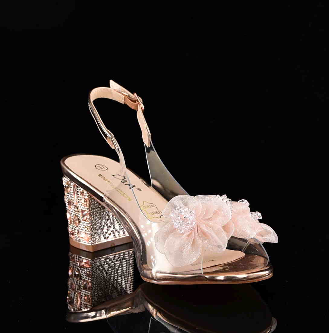 D&A Barski Premium Collection Żelki Silikonowe Biżuteryjne Buty MR61-9009 ROSE Różowe Złoto Z Kwiatami - zdjęcie 2