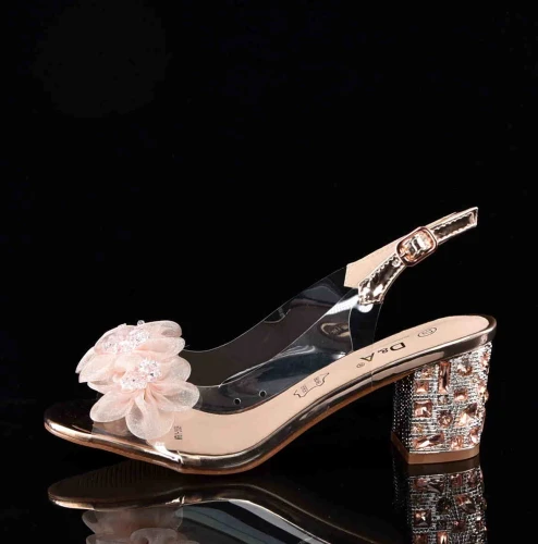 D&A Barski Premium Collection Żelki Silikonowe Biżuteryjne Buty MR61-9009 ROSE Różowe Złoto Z Kwiatami - zdjęcie 6