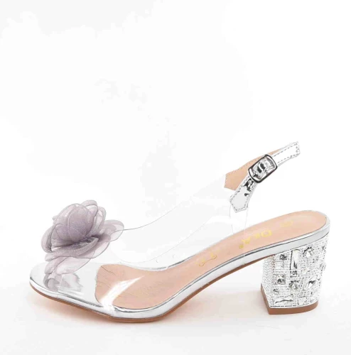 D&A Barski Premium Collection Żelki Silikonowe Biżuteryjne Buty MR61-9011 SILVER/Srebrny z Kwiatem - zdjęcie 6