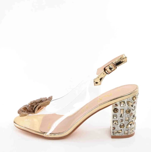 D&A Barski Premium Collection Żelki Silikonowe Biżuteryjne Buty MR61-9013 GOLD ZŁote Z Kwiatem - zdjęcie 7