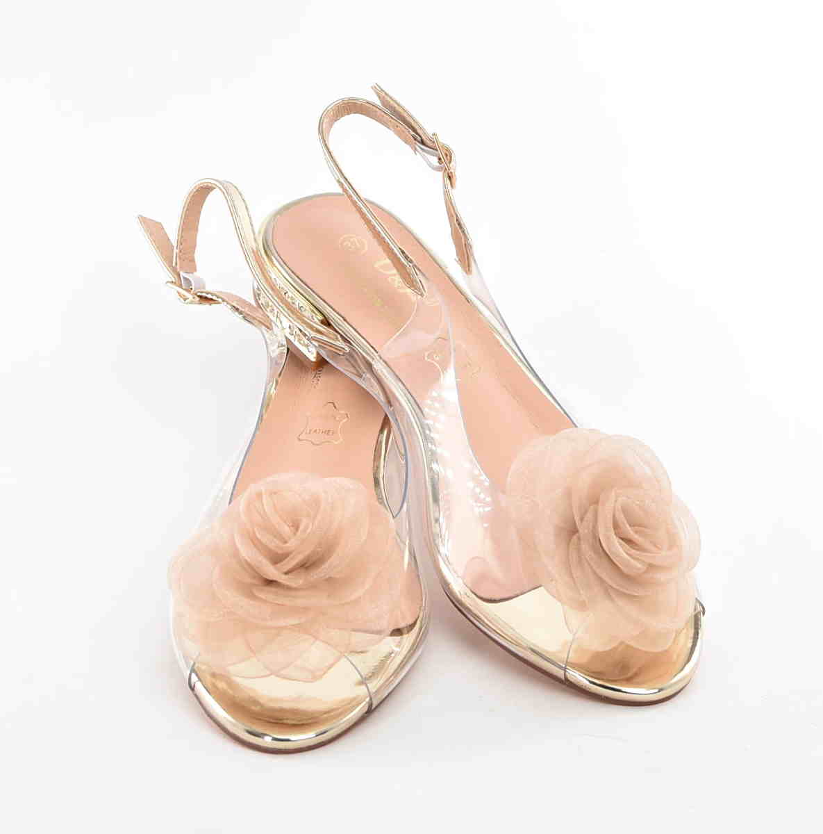 D&A Barski Premium Collection Żelki Silikonowe Biżuteryjne Buty MR61-9003 GOLD ZŁote Z Kwiatem - zdjęcie 5