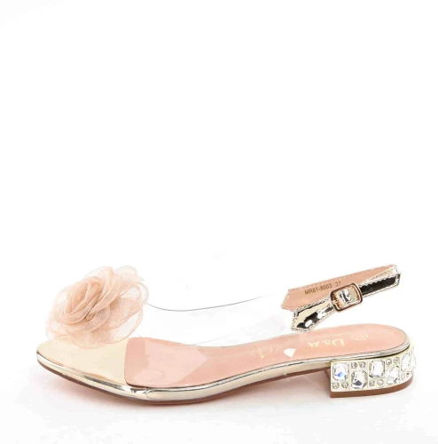 D&A Barski Premium Collection Żelki Silikonowe Biżuteryjne Buty MR61-9003 GOLD ZŁote Z Kwiatem - zdjęcie 7