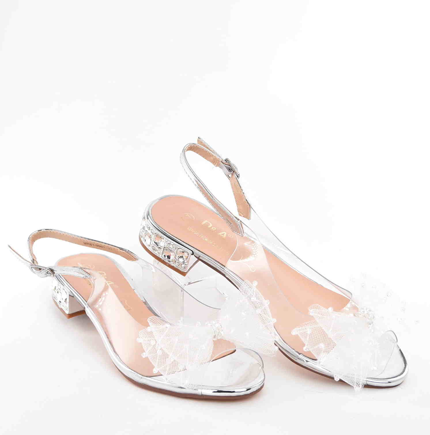 D&A Barski Premium Collection Żelki Silikonowe Biżuteryjne Buty MR61-9001 SILVER/ Srebrn z Kokardą - zdjęcie 5