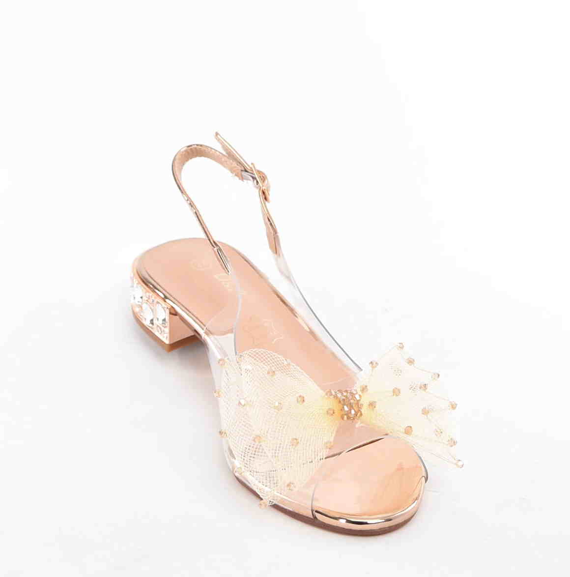 D&A Barski Premium Collection Żelki Silikonowe Biżuteryjne Buty MR61-9001 ROSE/ ZŁote Z Kokardą - zdjęcie 2