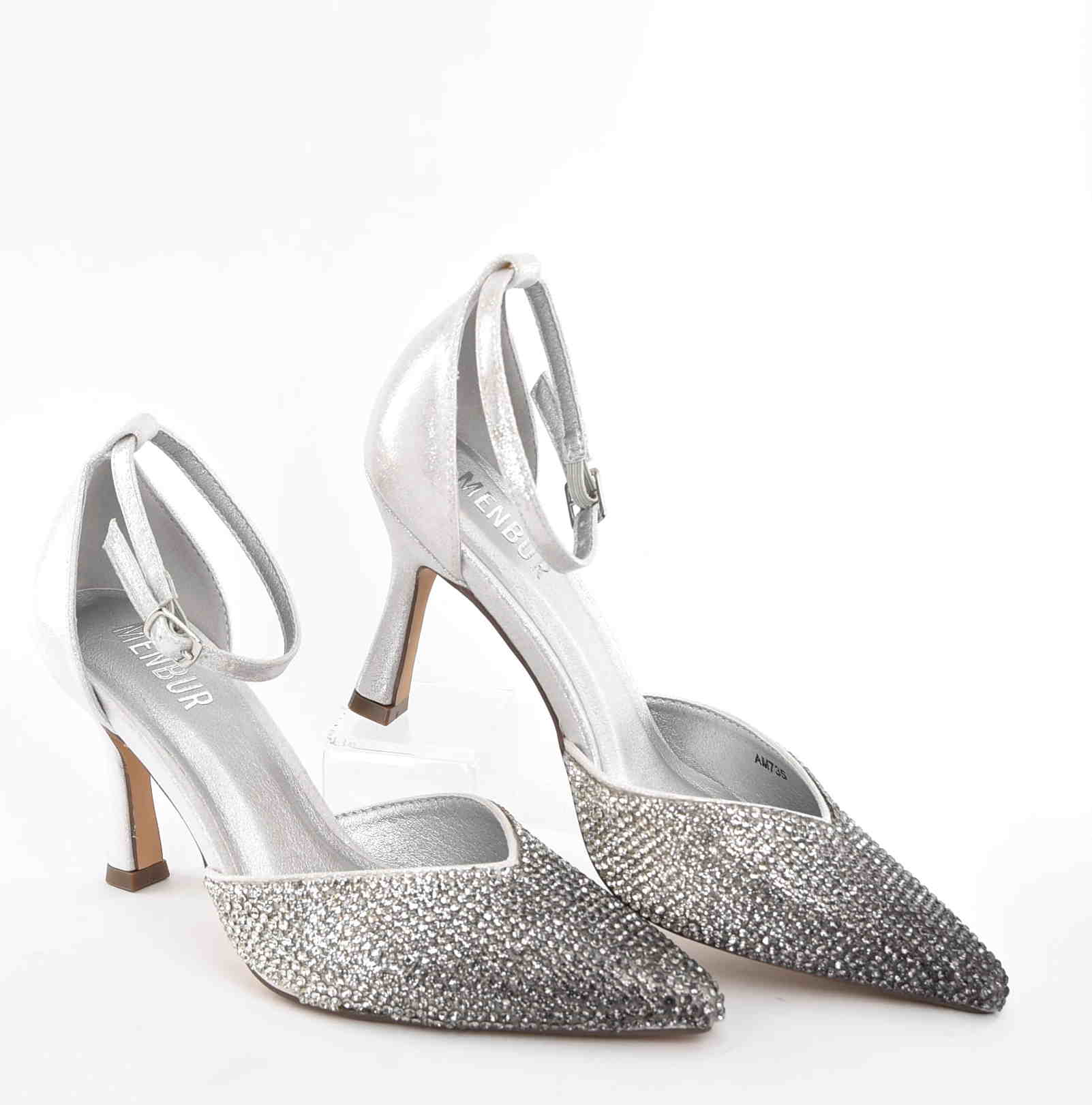 Blask, który przyciąga spojrzenia –Spektakularne Sandałki w Odcieniu Cieniowanego Srebra MENBUR AM73509 Plata/Srebrny - zdjęcie 5