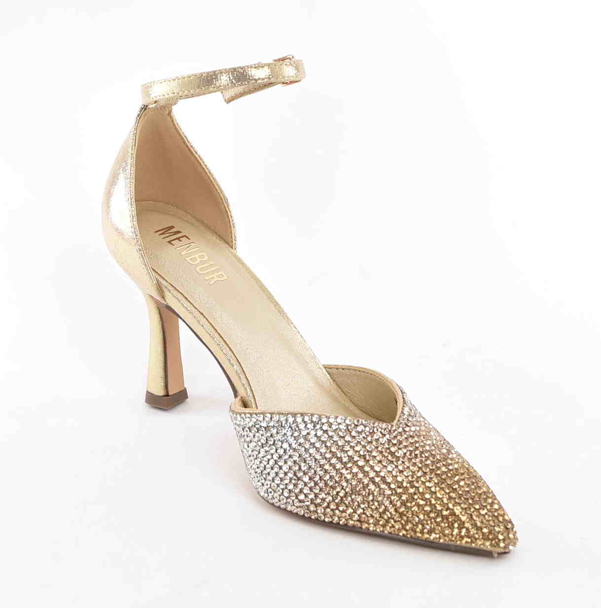 Blask, który przyciąga spojrzenia –Spektakularne Sandałki w Odcieniu Cieniowanego Złota MENBUR AM73500 Oro/Złoty - zdjęcie 2
