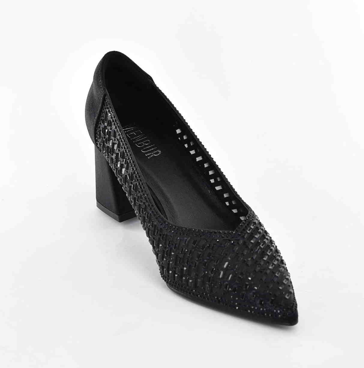 Elegancja i Subtelny Blask Damskie Czółenka MENBUR AM72101 Negro/Czarny - zdjęcie 2