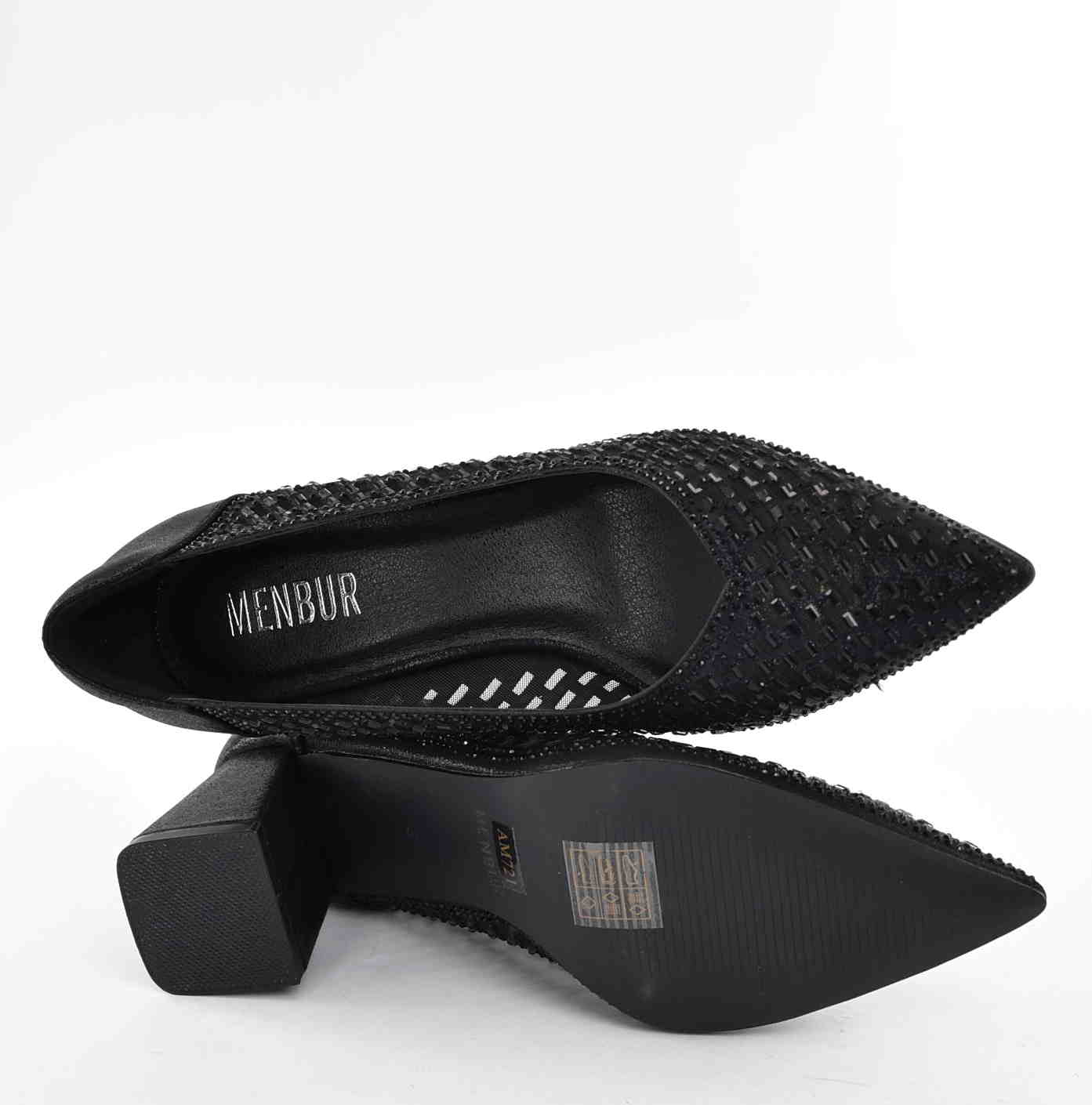 Elegancja i Subtelny Blask Damskie Czółenka MENBUR AM72101 Negro/Czarny - zdjęcie 4