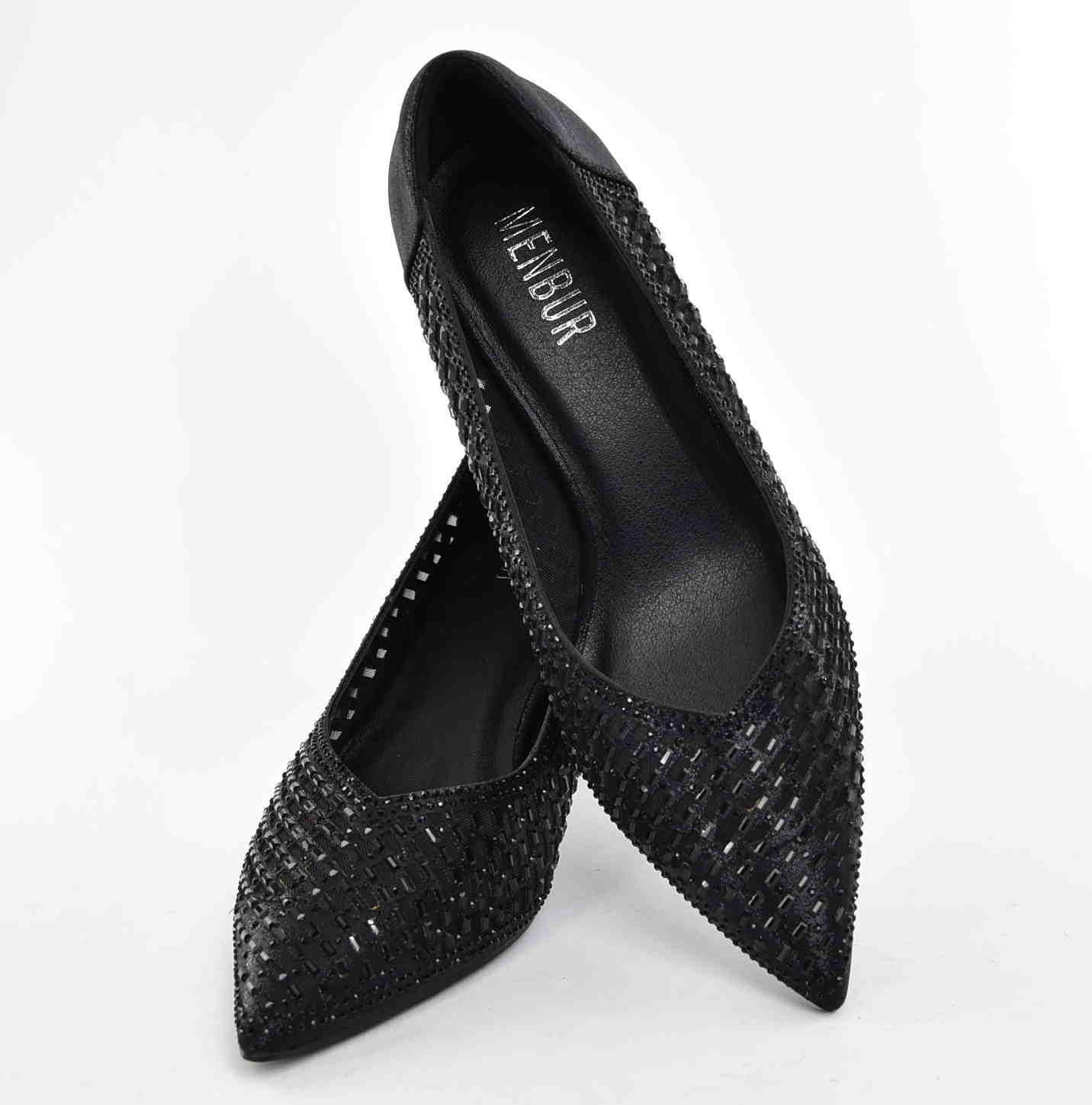 Elegancja i Subtelny Blask Damskie Czółenka MENBUR AM72101 Negro/Czarny - zdjęcie 5