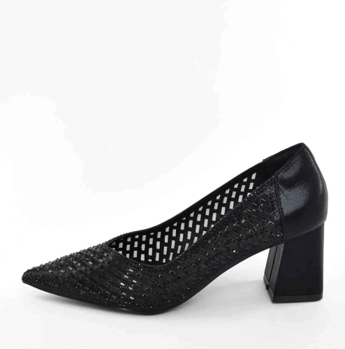 Elegancja i Subtelny Blask Damskie Czółenka MENBUR AM72101 Negro/Czarny - zdjęcie 7