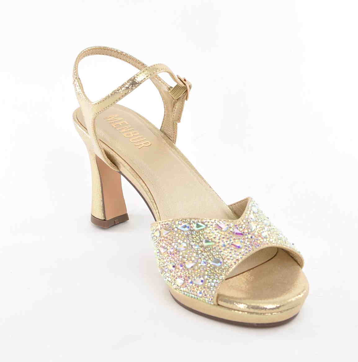 Eleganckie Kobiece Sandałki na Podsuwce MENBUR AM71600 Oro/Złoty - zdjęcie 2