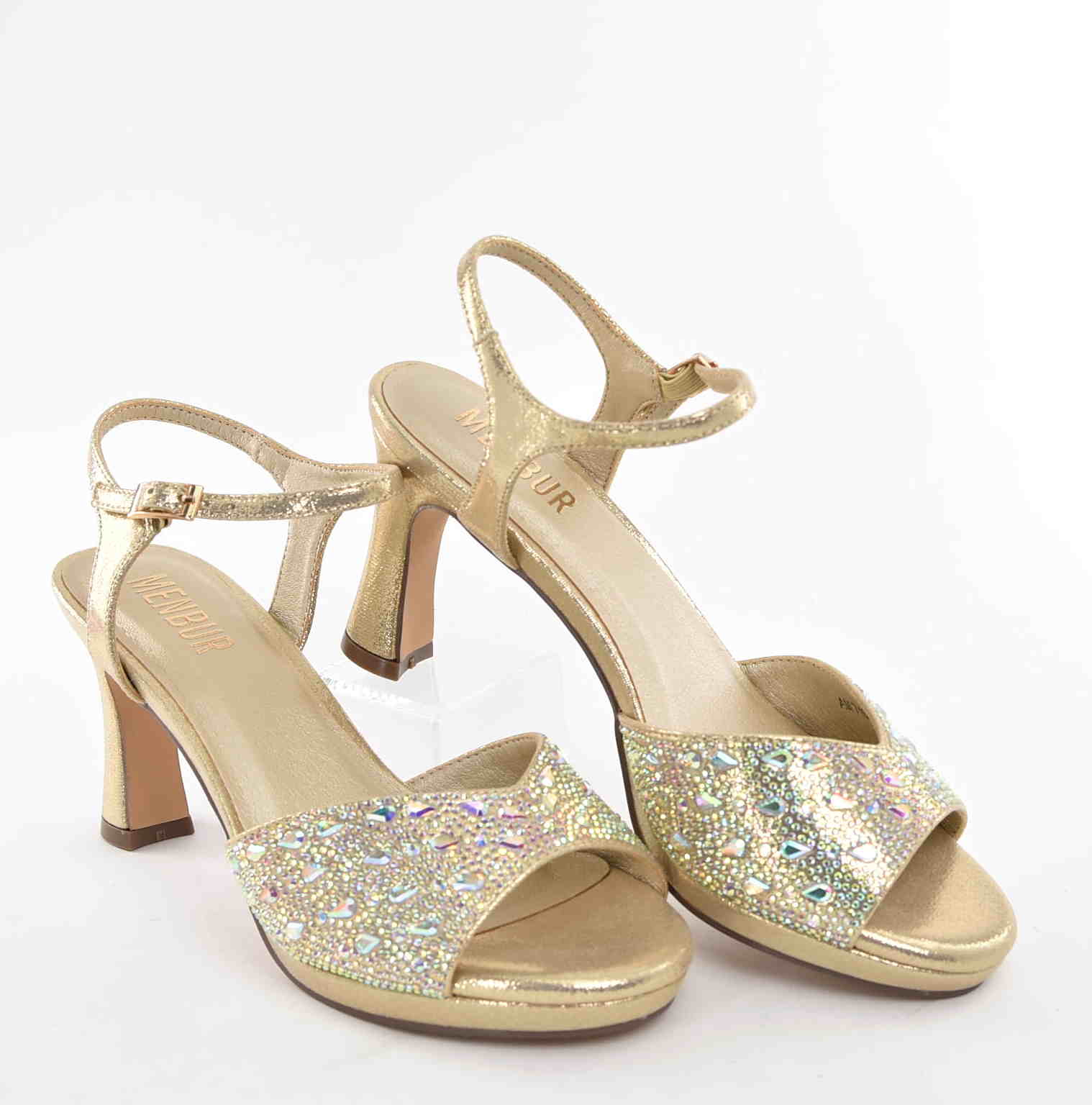 Eleganckie Kobiece Sandałki na Podsuwce MENBUR AM71600 Oro/Złoty - zdjęcie 7