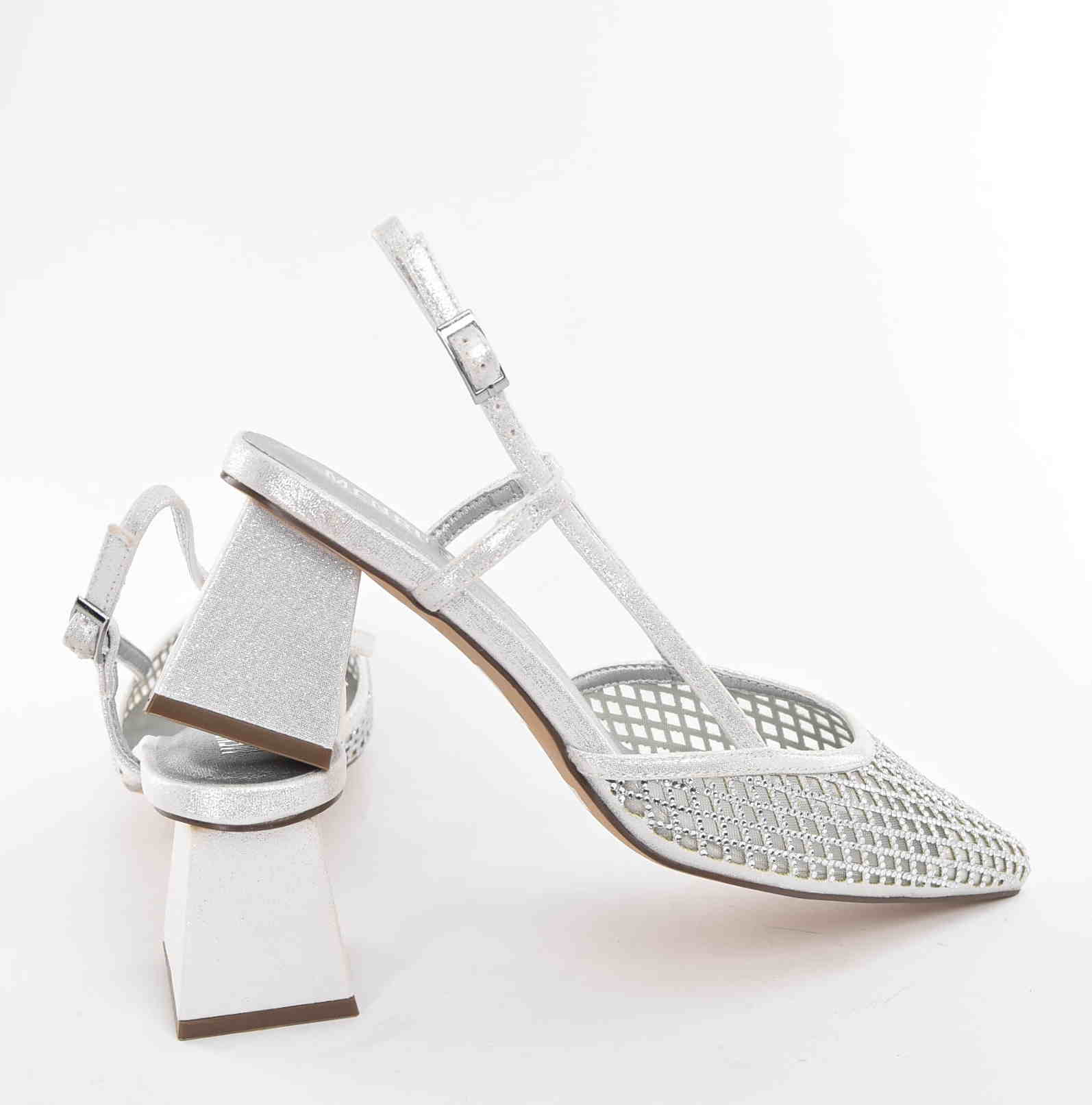 Damskie Sandałki Kwintesencja Elegancji i Kobiecego Stylu MENBUR AM78009 Silver/Srebrny - zdjęcie 3