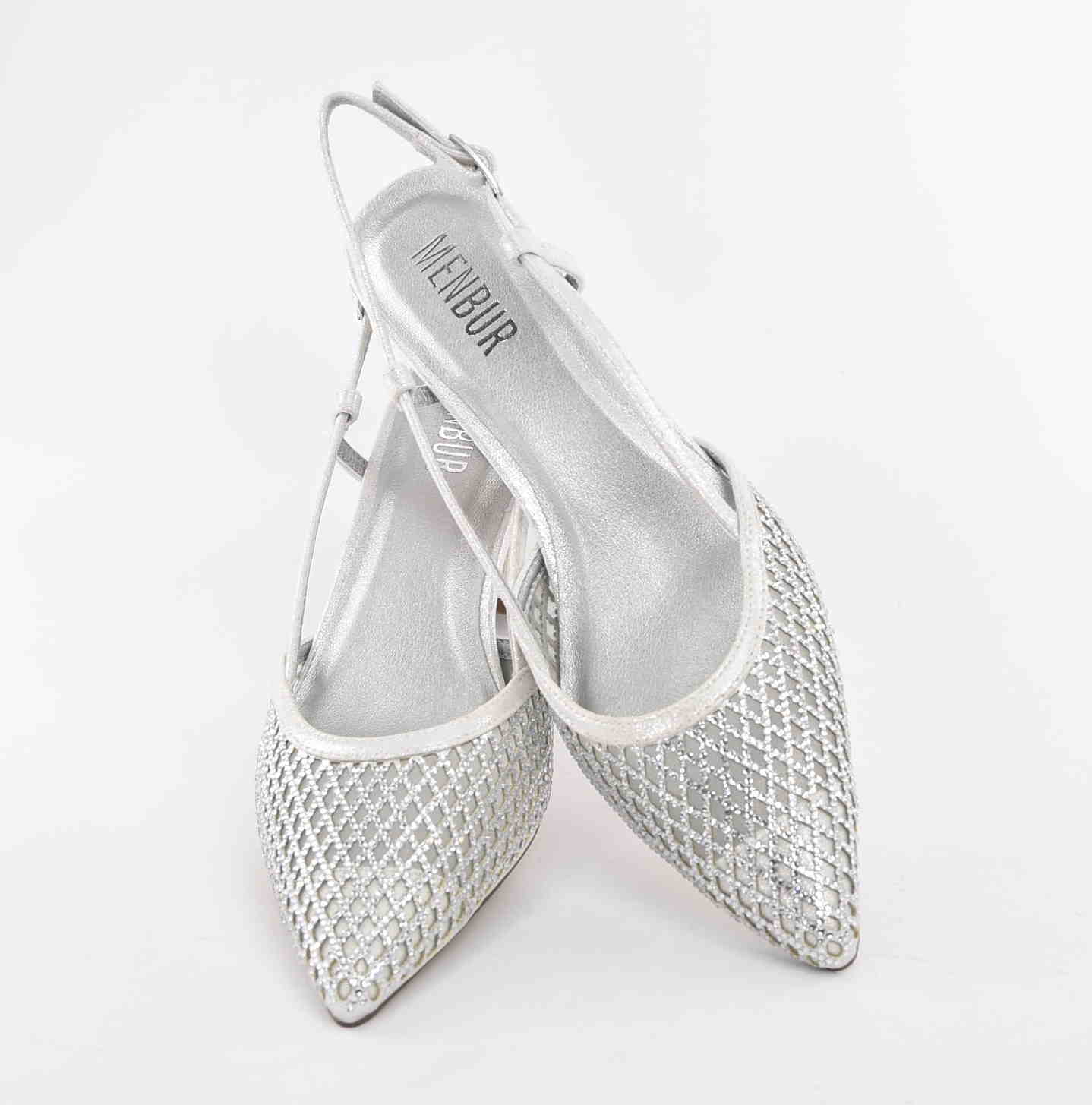 Damskie Sandałki Kwintesencja Elegancji i Kobiecego Stylu MENBUR AM78009 Silver/Srebrny - zdjęcie 4