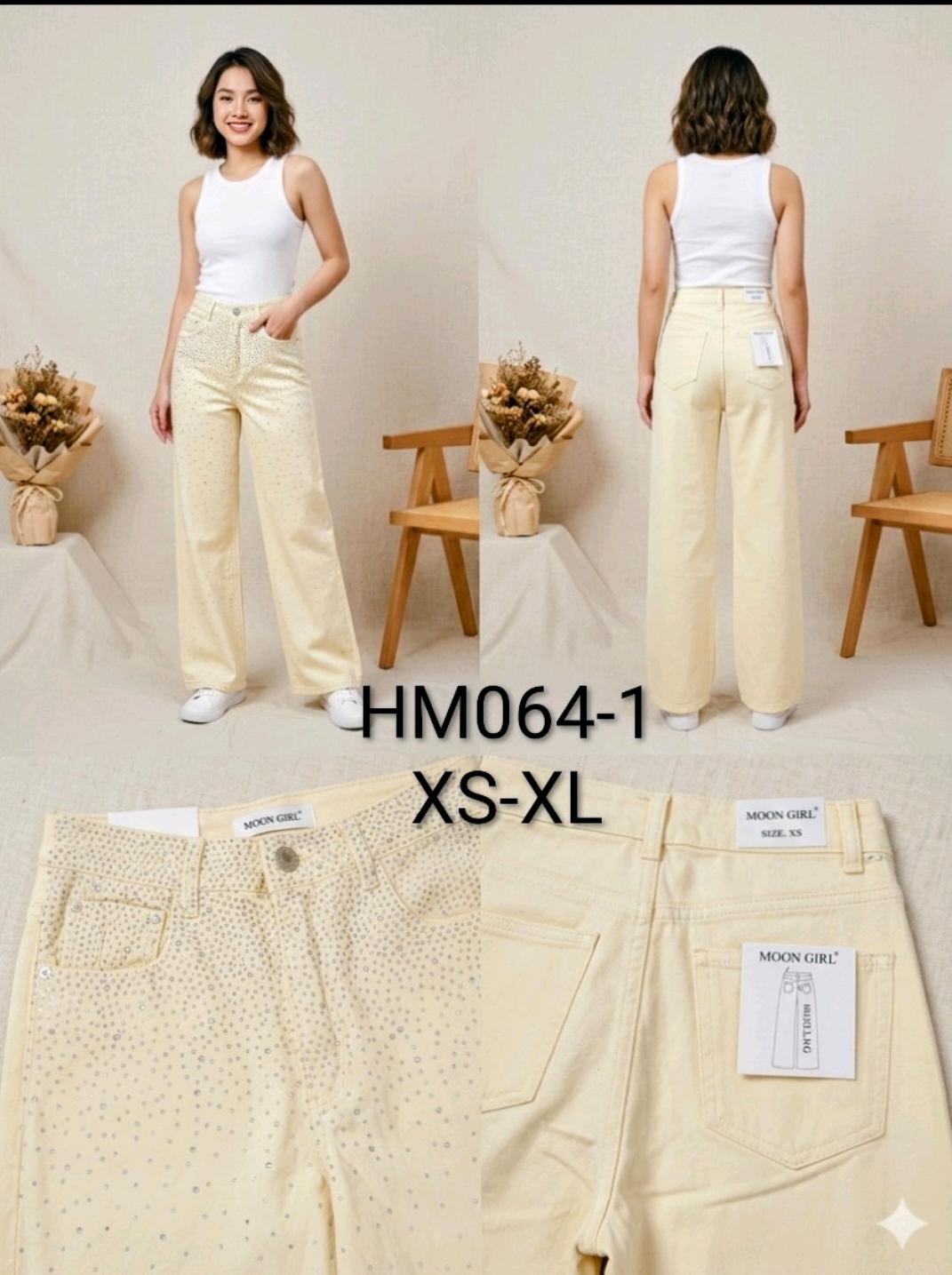 Damskie jeansy Wide Leg z ozdobnymi kryształkami