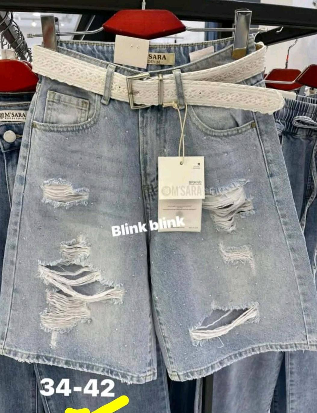 Damskie jeansowe szorty Blink Blink z przetarciami