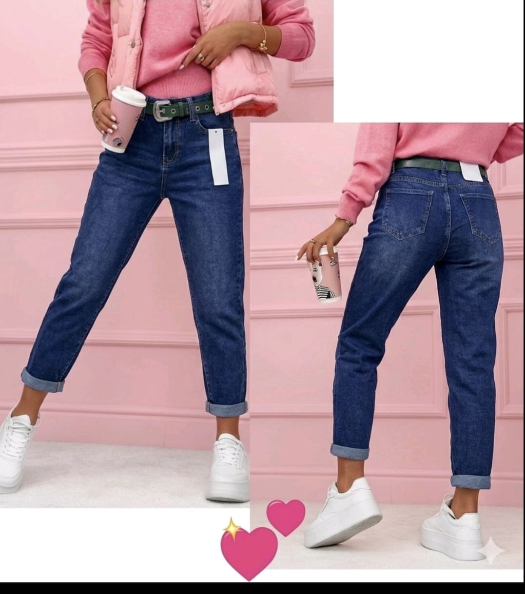 Damskie jeansy boyfriend z wysokim stanem