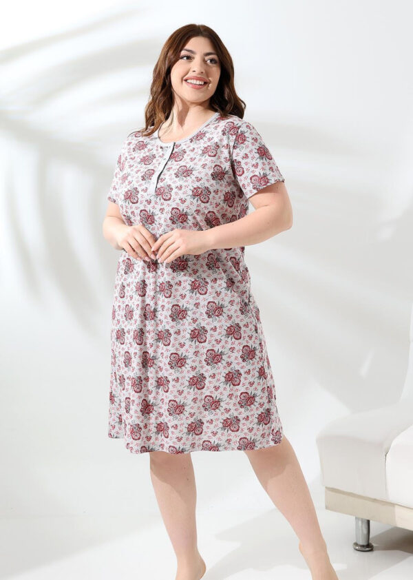 Bawełna Damska Koszula Nocna Duże Rozmiary Morella kod;12001 Roz; 2XL- 3XL- 4XL- 5XL - zdjęcie 2