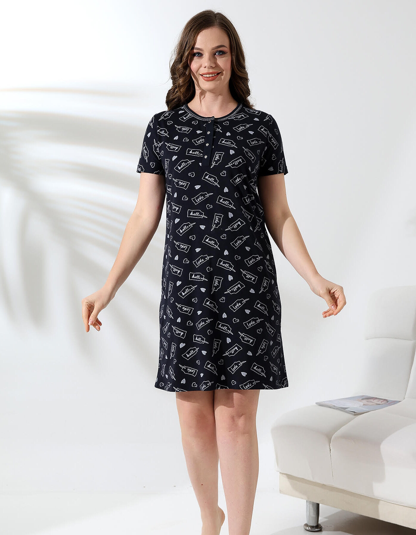 Bawełna Damska Koszula Nocna Morella kod;10001 Roz; M-L-XL-XXL - zdjęcie 1