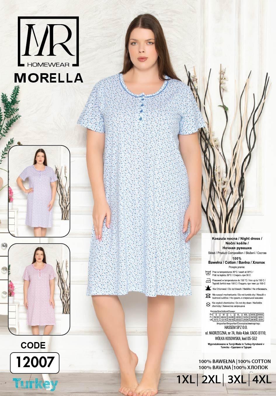 Koszula Nocna Bawełna Duże Rozmiary Morella kod;12007-2 Rozmiar; 1XL-2XL-3XL-4XL - zdjęcie 2