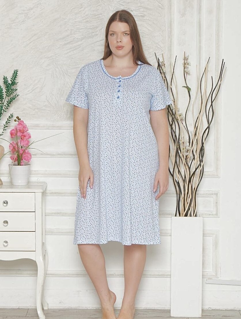 Koszula Nocna Bawełna Duże Rozmiary Morella kod;12007 Rozmiar; 1XL-2XL-3XL-4XL - zdjęcie 1