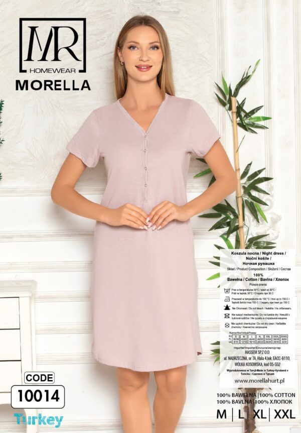 Koszula Nocna z Bawełny Krótki Rękaw Morella kod;10014 Rozmiar; M-L-XL-2XL - zdjęcie 7