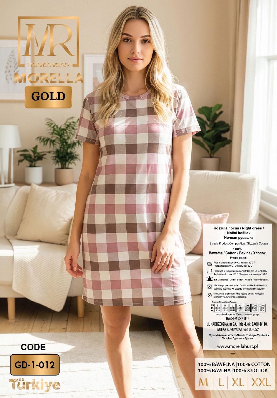 Koszula Nocna z Bawełny Morella GOLD kod;GD-1-012 Rozmiar; M-L-XL-2XL - zdjęcie 2