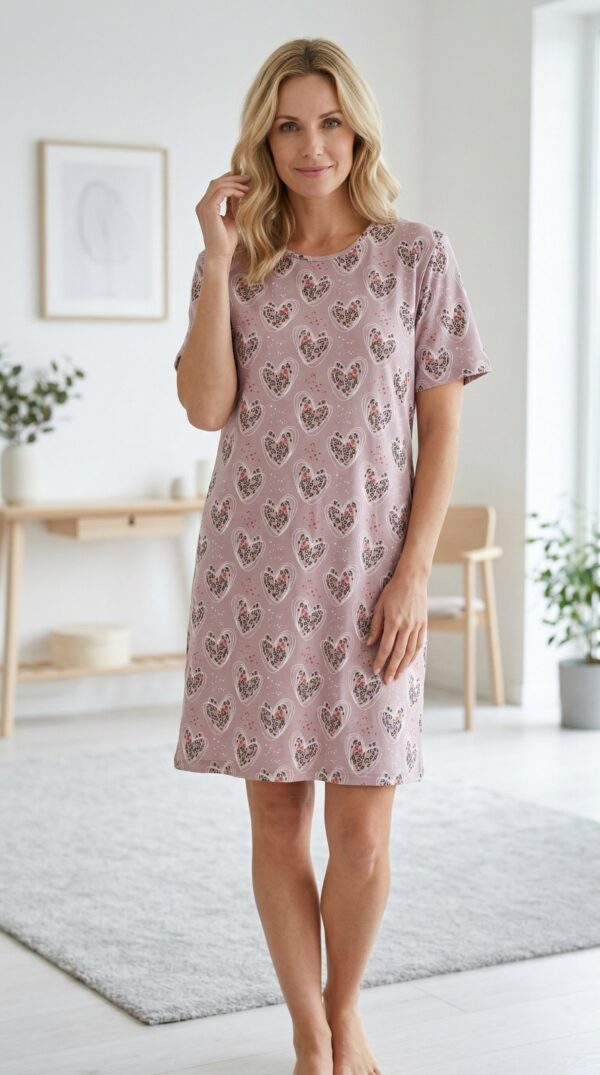 Koszula Nocna z Bawełny Morella GOLD kod;GD-1-015 Rozmiar; M-L-XL-XXL - zdjęcie 3