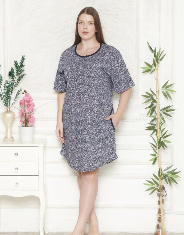 Koszula Nocna z Bawełny Wieksze Rozmiary Morella GOLD kod;GD1-001 Rozmiar; 1XL-2XL-3XL-4XL - zdjęcie 2