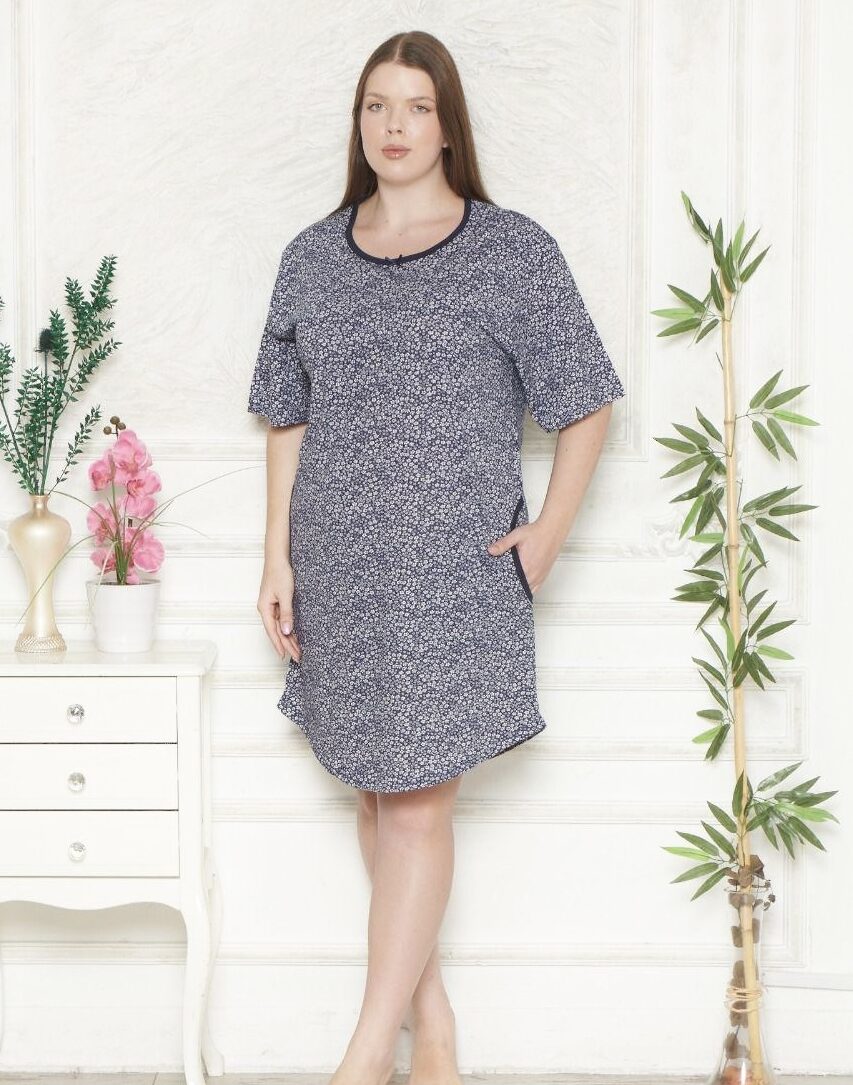 Koszula Nocna z Bawełny Wieksze Rozmiary Morella GOLD kod;GD1-001 Rozmiar; 1XL-2XL-3XL-4XL - zdjęcie 1