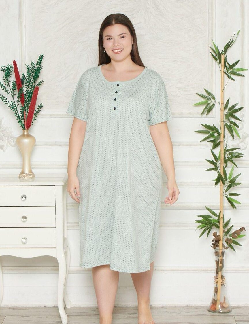 Koszula Nocna z Bawełny Większe Rozmiary Morella GOLD kod;12010-1 Rozmiar; 1XL-2XL-3XL-4XL