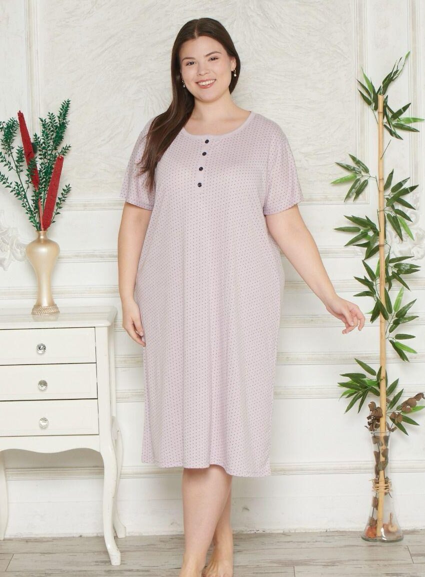 Koszula Nocna z Bawełny Większe Rozmiary Morella GOLD kod;12010-2 Rozmiar; 1XL-2XL-3XL-4XL - zdjęcie 1